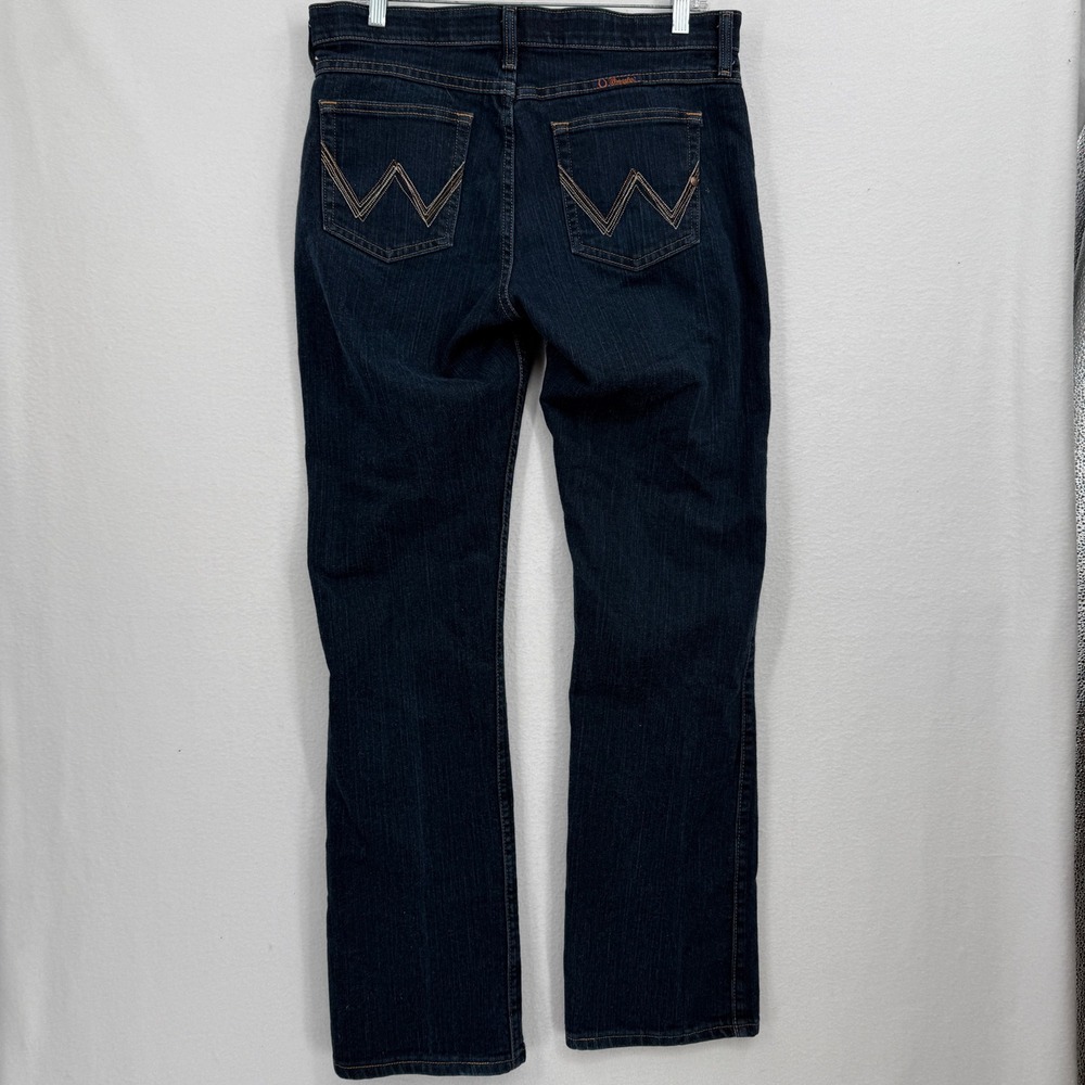 Wrangler Q-Baby Jeans Womens 9/10 x 34 Dark Wash Bootcut Ultimate Riding WRQ20DD - Picture 10 of 10
